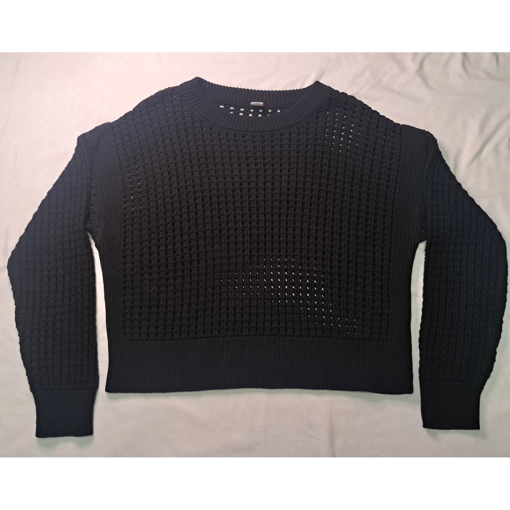 Old Navy Med Blk Open‎ Knit Layering Sweater Fairy Grunge Dark Boho